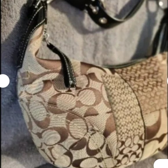 Vintage Coach Soho Jacquard Canvas Hobo Shoulder Bag C0871-F12315 brown - Picture 8 of 9